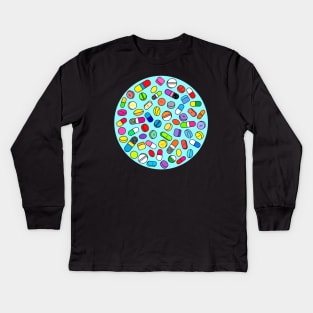 Drugs n Pills Kids Long Sleeve T-Shirt